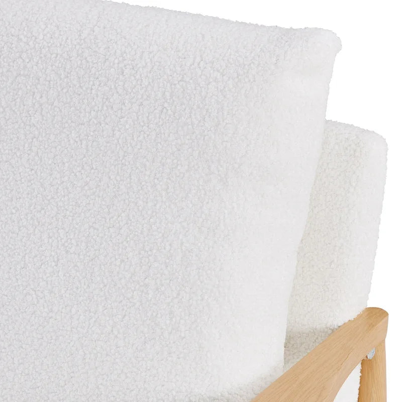 White 28.74 Upholstered Arm Chair with Metal Frame