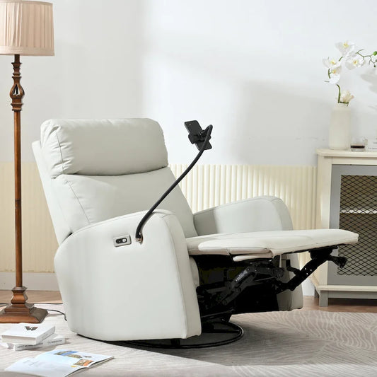 Electric Power Recliner Chair with 270 Swivel, USB Ports and Adjustable Footrest for Living Room & Nursery