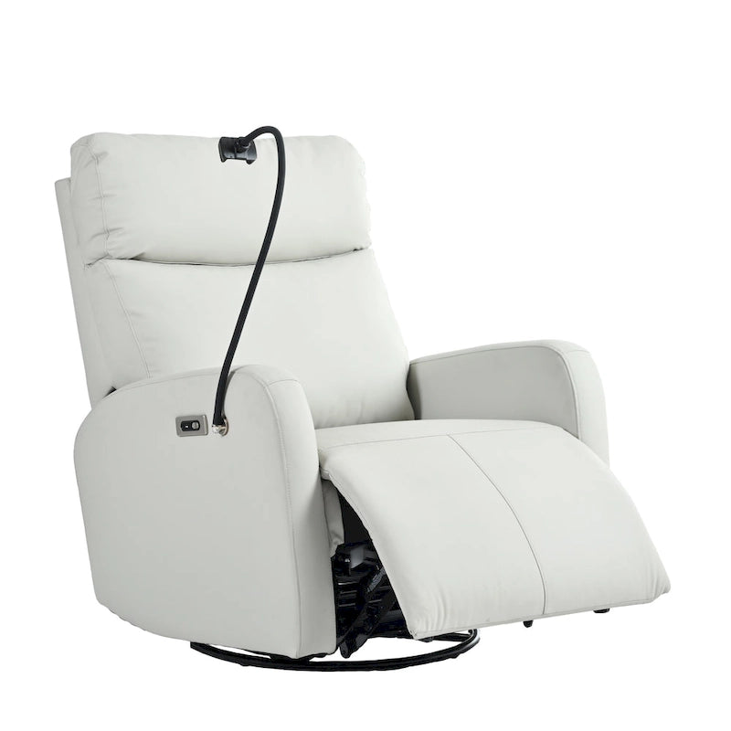 Electric Power Recliner Chair with 270 Swivel, USB Ports and Adjustable Footrest for Living Room & Nursery