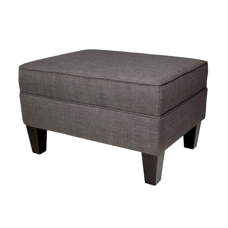MJL Furniture Madison Squared Fabric Upholstered Welted Ottoman
