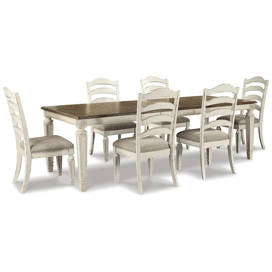 Signature Design by Ashley Realyn White / Light Brown 7-Piece Dining Package