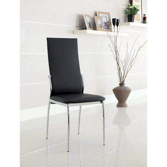 Set of 2 Leatherette Dining Side Chair