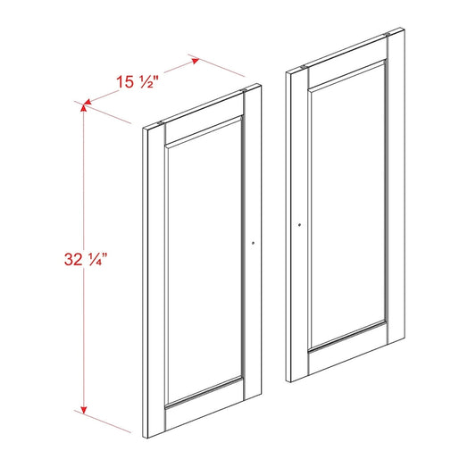 Palace Imports 100% Solid Wood Modular Kitchen Pantry Double Door Kit - Set of 2