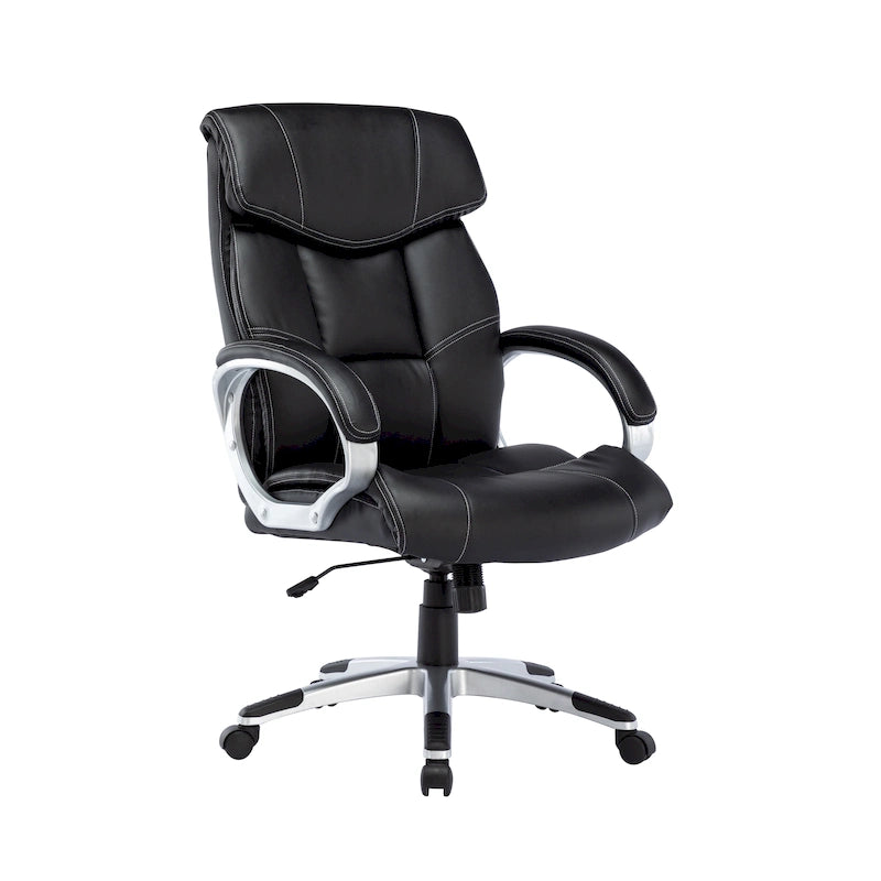 Porthos Home Novak Executive Office Chair, PU Leather, Roller Wheels