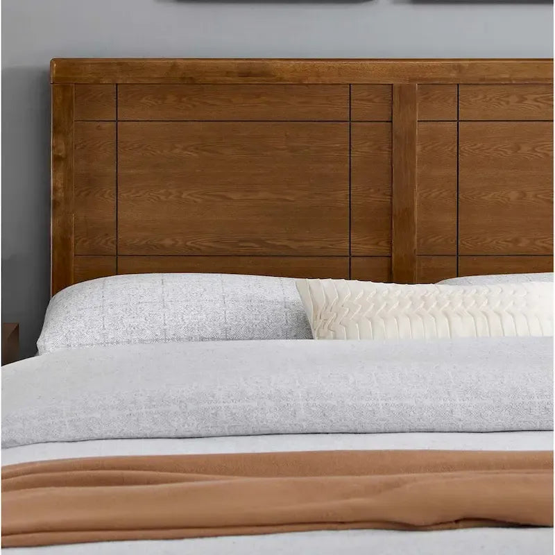 Viola Country Style Full Size Walnut Wooden Headboard