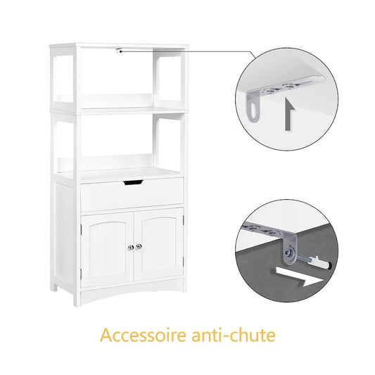 Bathroom Storage Cabinet with Drawer and 2 Open Shelves