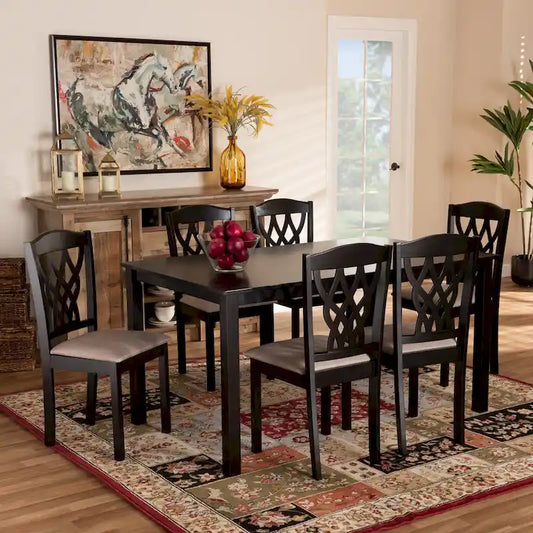 Salem Modern and Contemporary Wood 7-Piece Dining Set