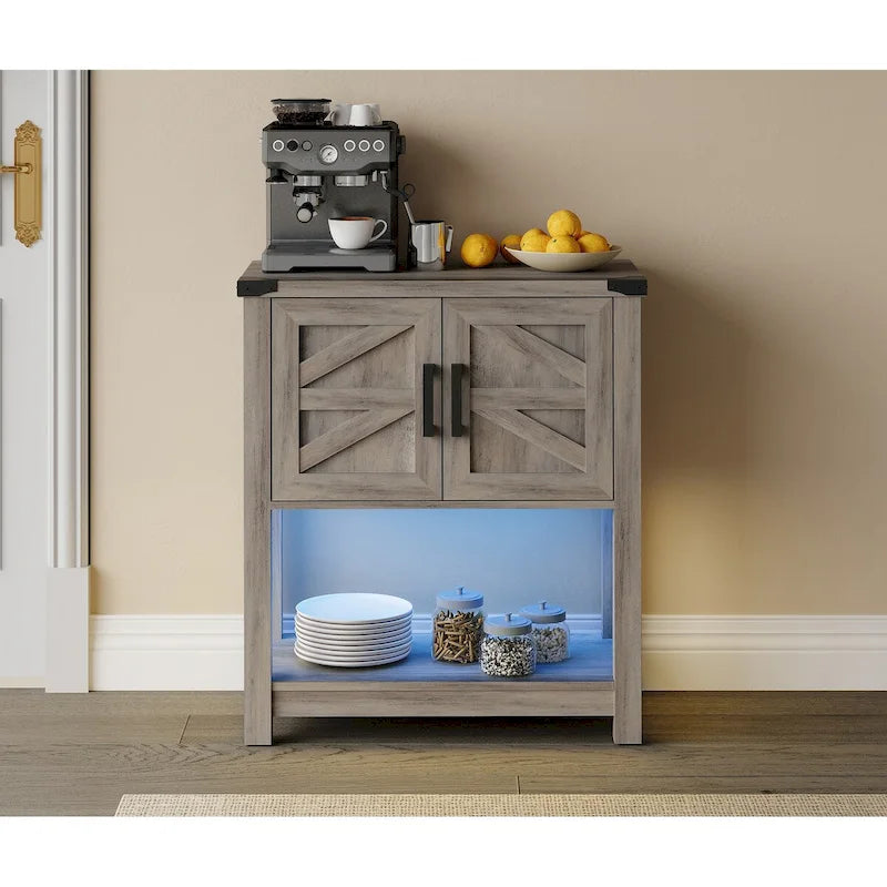 WAMPAT Modern Farmhouse Buffet Cabinet,Wood Sideboard for Living Room