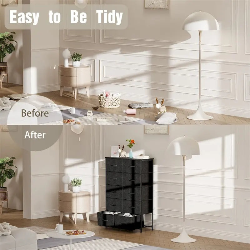 Storage Drawers Dresser with 10 Drawers and Sturdy Metal Frame