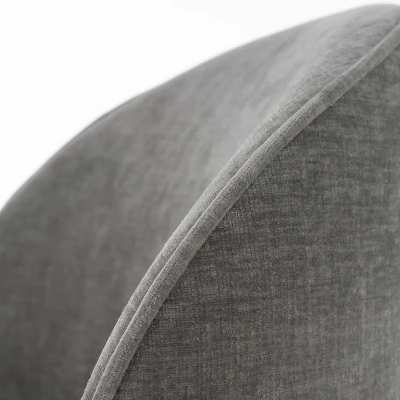 Modrest Correa Modern Dove Grey Fabric Swivel Dining Chair