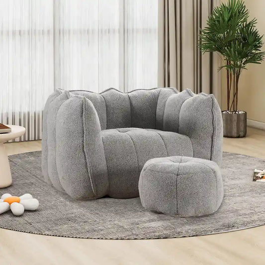 Lazy Bean Bag Couch Chairs for Adults with Ottoman