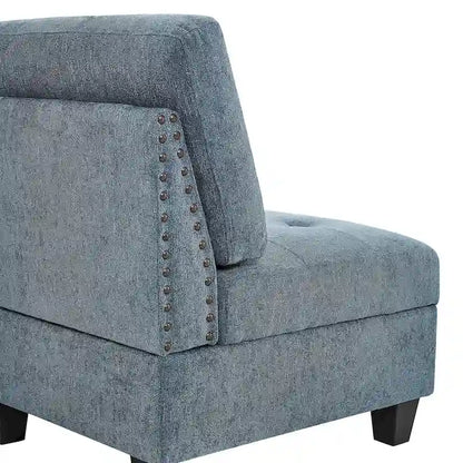 DIY Combination Modular Sectional Sofa with Hidden Storage and Copper Nail Inlays