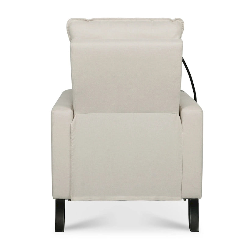 Modern Fabric Manual Recliner with Phone Holder, Cup Holder, Footrest