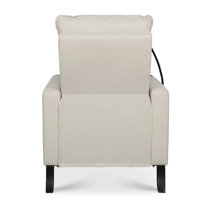 Modern Fabric Manual Recliner with Phone Holder, Cup Holder, Footrest