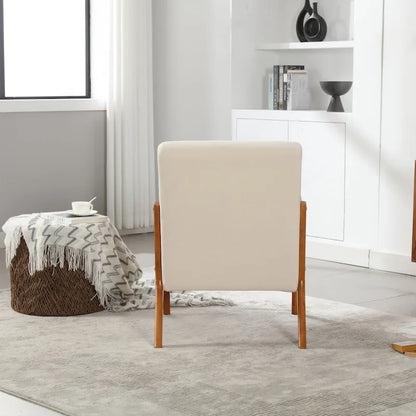 Modern Accent Chair, Solid Wood Padding Lounge Armchairs With One pillow for Living Room, Bedroom, Guest Room