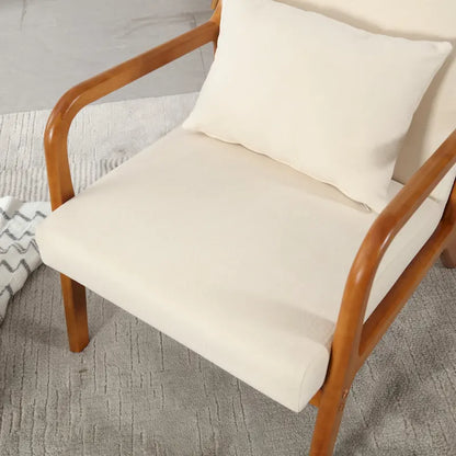 Modern Accent Chair, Solid Wood Padding Lounge Armchairs With One pillow for Living Room, Bedroom, Guest Room