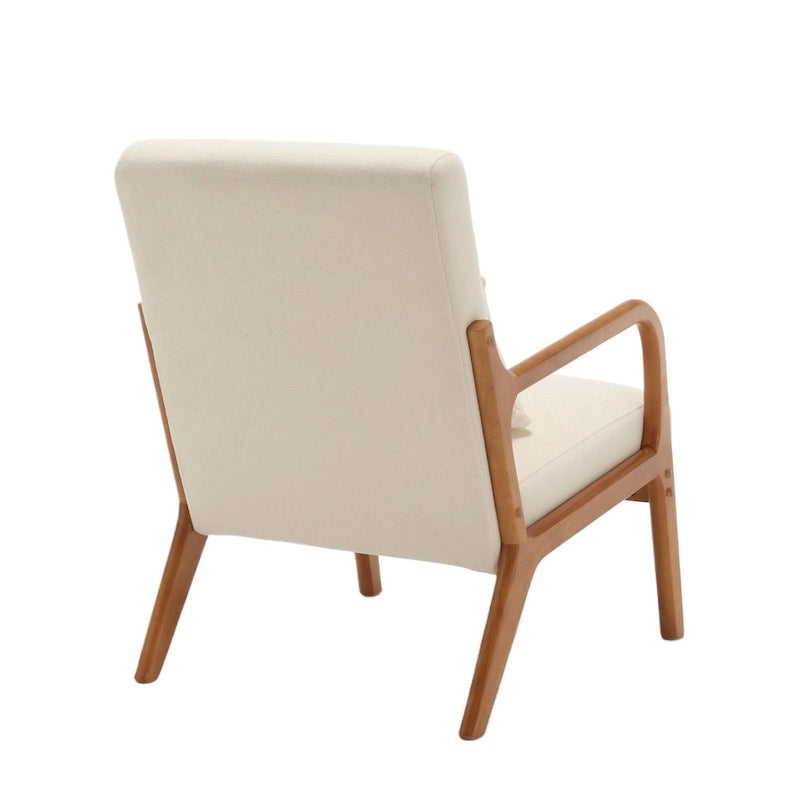 Modern Accent Chair, Solid Wood Padding Lounge Armchairs With One pillow for Living Room, Bedroom, Guest Room