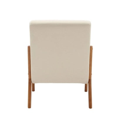 Modern Accent Chair, Solid Wood Padding Lounge Armchairs With One pillow for Living Room, Bedroom, Guest Room
