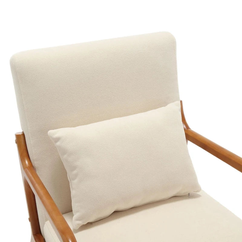 Modern Accent Chair, Solid Wood Padding Lounge Armchairs With One pillow for Living Room, Bedroom, Guest Room
