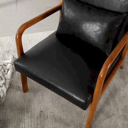 Modern Accent Chair, Solid Wood Padding Lounge Armchairs With One pillow for Living Room, Bedroom, Guest Room