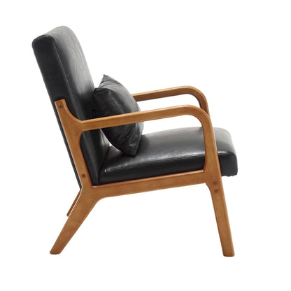 Modern Accent Chair, Solid Wood Padding Lounge Armchairs With One pillow for Living Room, Bedroom, Guest Room