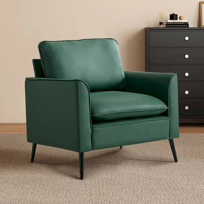 Green Modern 26 Accent Chair with Waist Pillows
