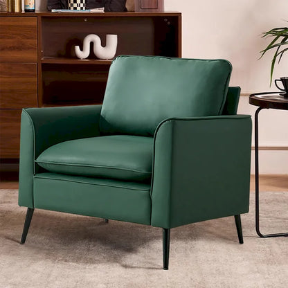 Green Modern 26 Accent Chair with Waist Pillows