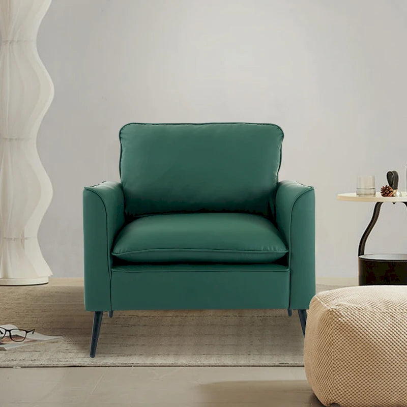 Green Modern 26 Accent Chair with Waist Pillows