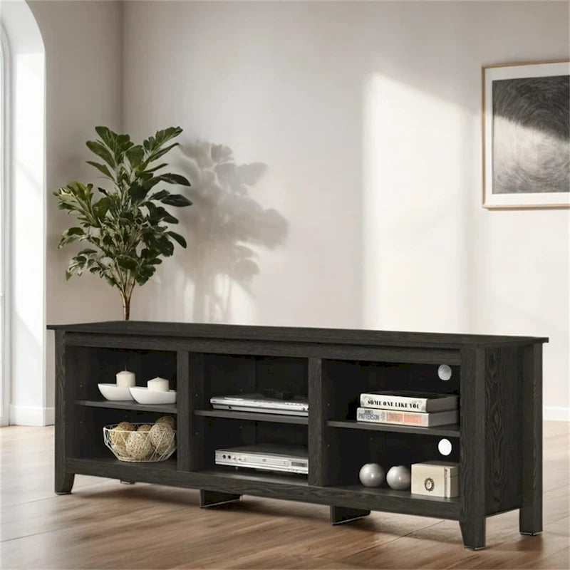 70 TV Stand with Open Shelves and Cable Management