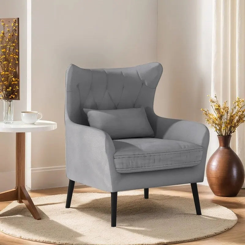 Velvet Accent Chair Upholstered Comfy Thick Cushion For Living Room