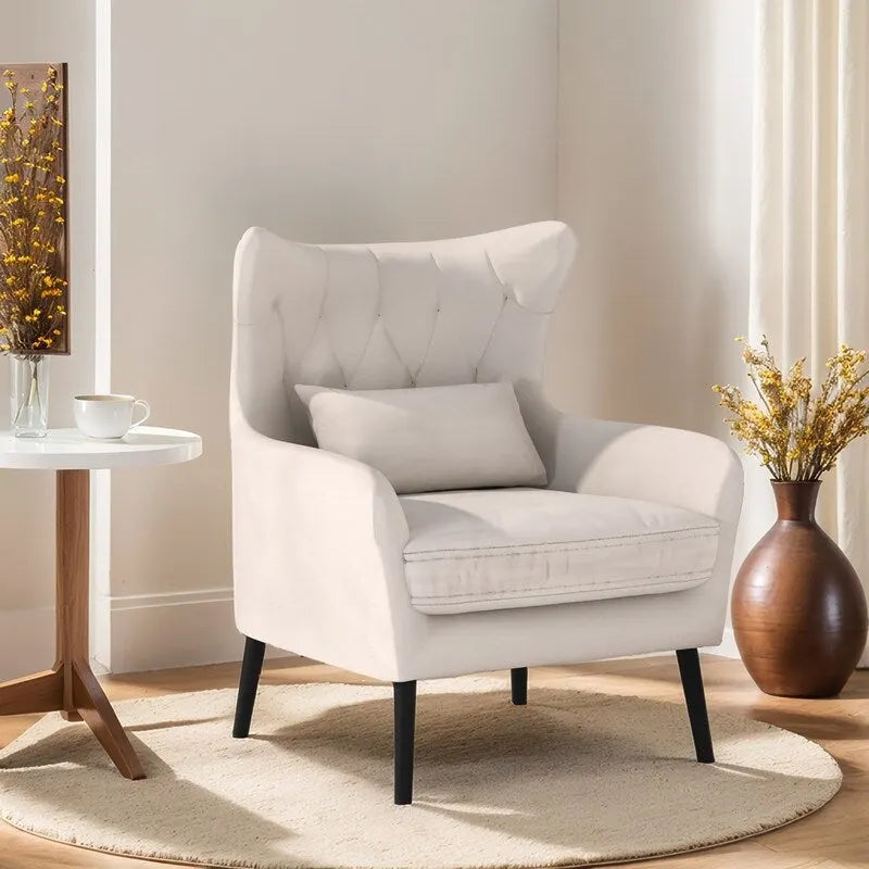 Velvet Accent Chair Upholstered Comfy Thick Cushion For Living Room