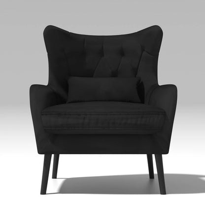 Velvet Accent Chair Upholstered Comfy Thick Cushion For Living Room