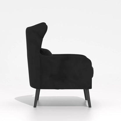 Velvet Accent Chair Upholstered Comfy Thick Cushion For Living Room