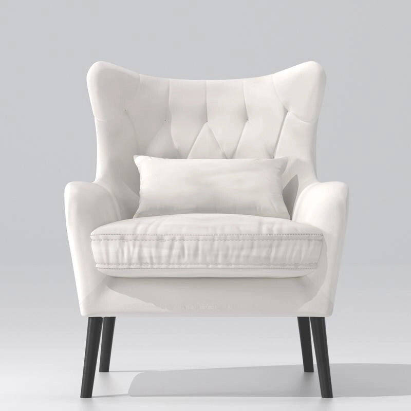 Velvet Accent Chair Upholstered Comfy Thick Cushion For Living Room