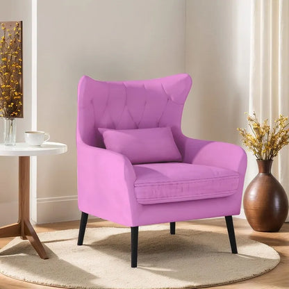 Velvet Accent Chair Upholstered Comfy Thick Cushion For Living Room