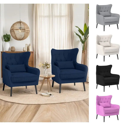 Velvet Accent Chair Upholstered Comfy Thick Cushion For Living Room