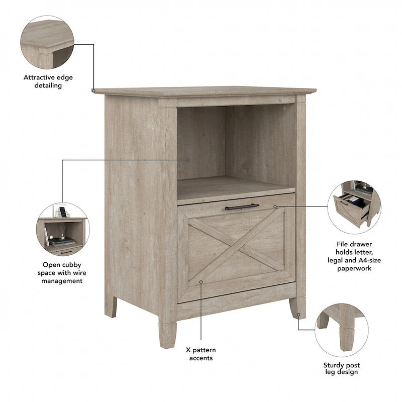 Key West Lateral File Cabinet with Shelf by Bush Furniture
