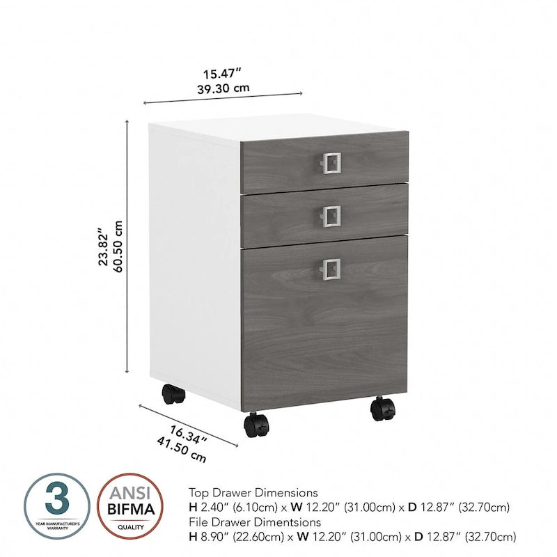 Echo 3 Drawer Mobile File Cabinet by Bush Business Furniture
