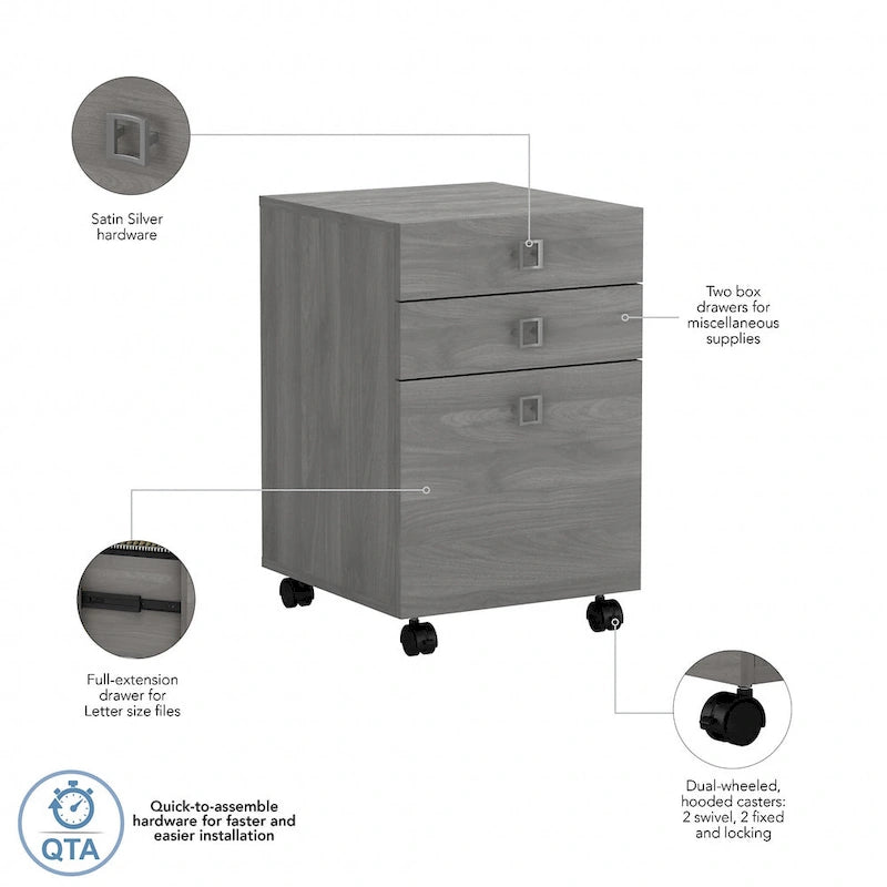 Echo 3 Drawer Mobile File Cabinet by Bush Business Furniture