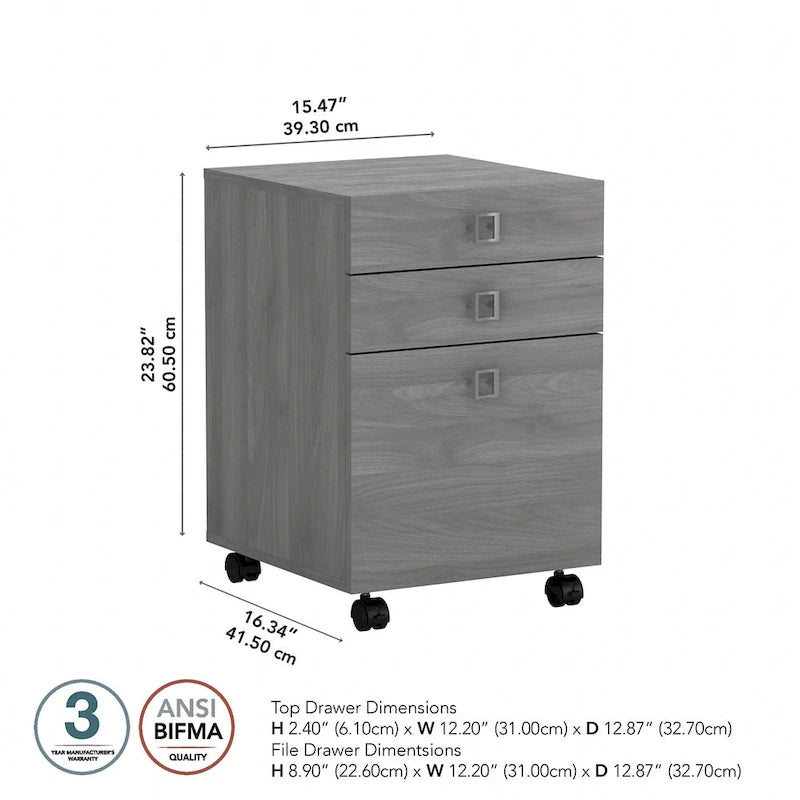 Echo 3 Drawer Mobile File Cabinet by Bush Business Furniture