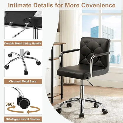 Home Office Desk Chairs 360 Swivel Height-Adjustable Accent Chair