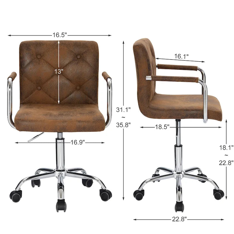 Home Office Desk Chairs 360 Swivel Height-Adjustable Accent Chair