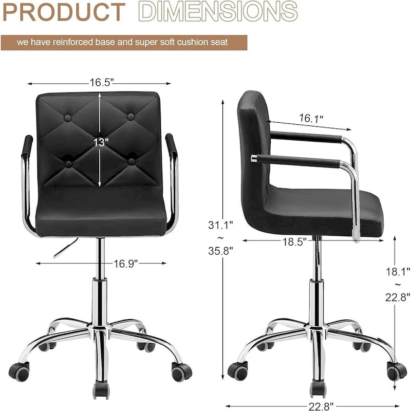 Home Office Desk Chairs 360 Swivel Height-Adjustable Accent Chair