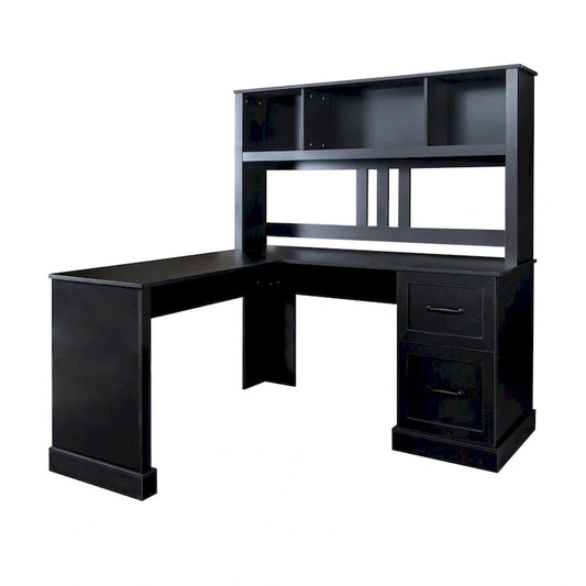 Modern Computer Desk with 2 Tier Storage and Large Drawers and Waterproof Surface for Home Office and Study or Living Room