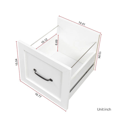 Modern Computer Desk with 2 Tier Storage and Large Drawers and Waterproof Surface for Home Office and Study or Living Room