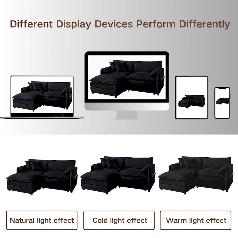 2-Pieces Chenille Accent Sofa Chair Set of 2 with Oversized Armchairs and 29.92 Deep Seats (800lb Capacity)