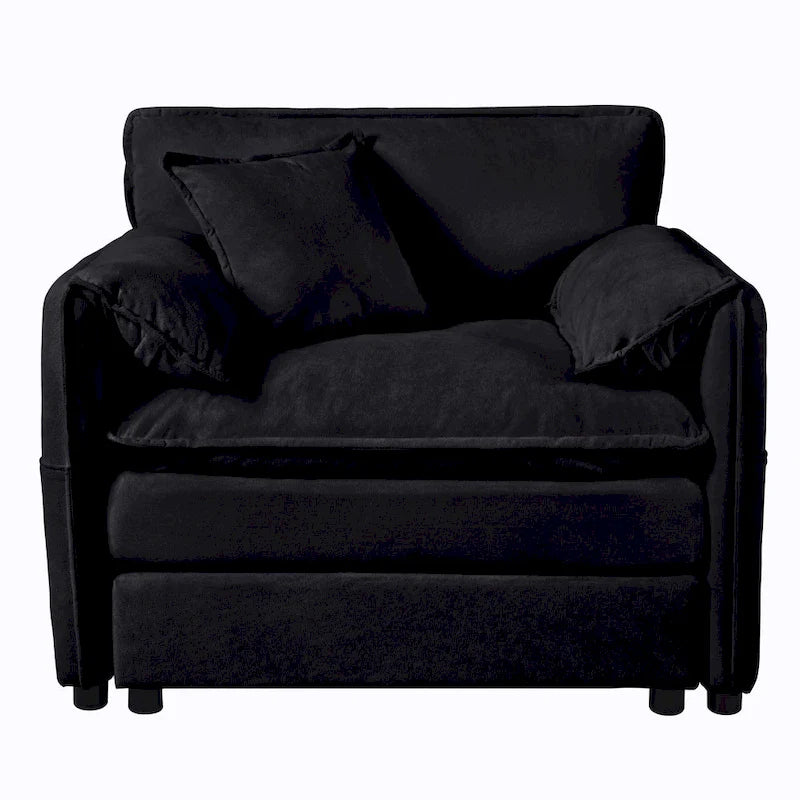 2-Pieces Chenille Accent Sofa Chair Set of 2 with Oversized Armchairs and 29.92 Deep Seats (800lb Capacity)