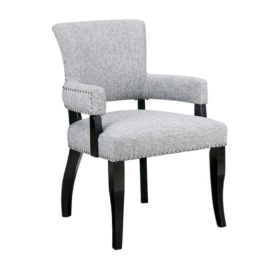 Arm Dining Chair 1 Piece, Silver Nailhead trim Dining Room Chairs