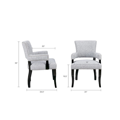 Arm Dining Chair 1 Piece, Silver Nailhead trim Dining Room Chairs