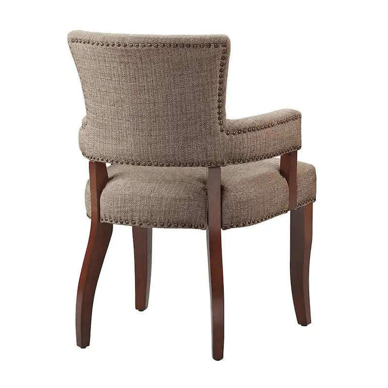 Arm Dining Chair 1 Piece, Silver Nailhead trim Dining Room Chairs